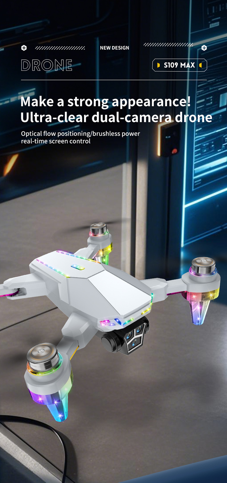 跨境新品迷你无人机航拍四轴飞行器遥控飞机光流高清无刷避障玩具详情3