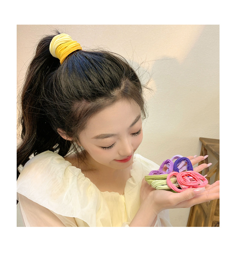 Candy-colored high ponytail rubber band hair tie, female summer Internet celebrity headband, cute hair accessory, leather case, towel hair tie pic 6