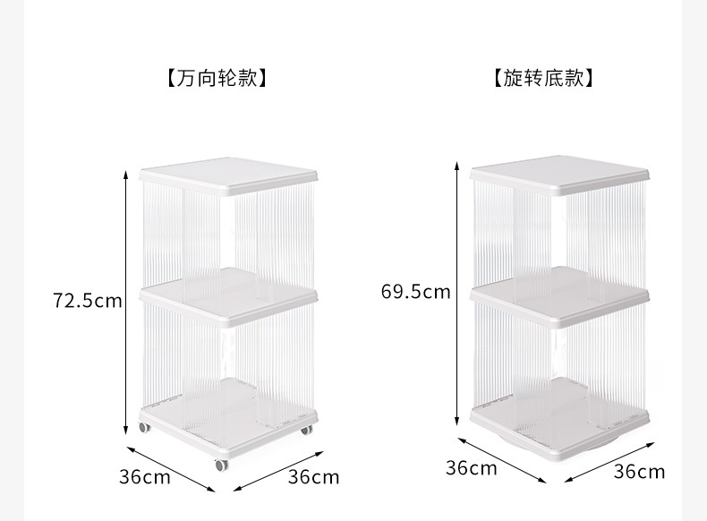 360度旋转轻奢书架透明书柜儿童绘本收纳架家用学生简易落地置物详情2