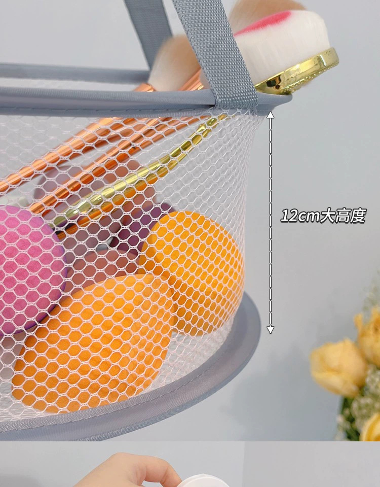 美妆工具晾晒网兜粉扑化妆刷清洗防潮防发霉晾晒篮美妆蛋便携折叠详情4