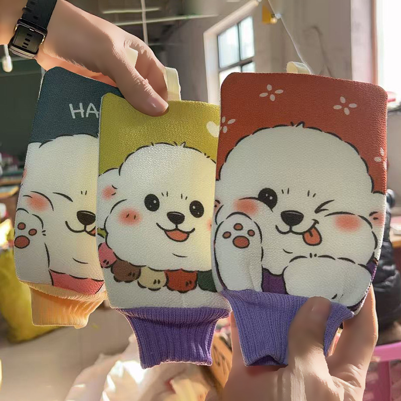搓澡巾两用浴花强力去污搓澡神器卡通比熊双面家用搓澡巾浴球澡巾详情14