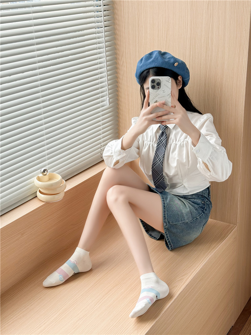 袜子女 夏季薄款女船袜ins潮日系卡通可爱笑脸字母女短袜现货批发详情20