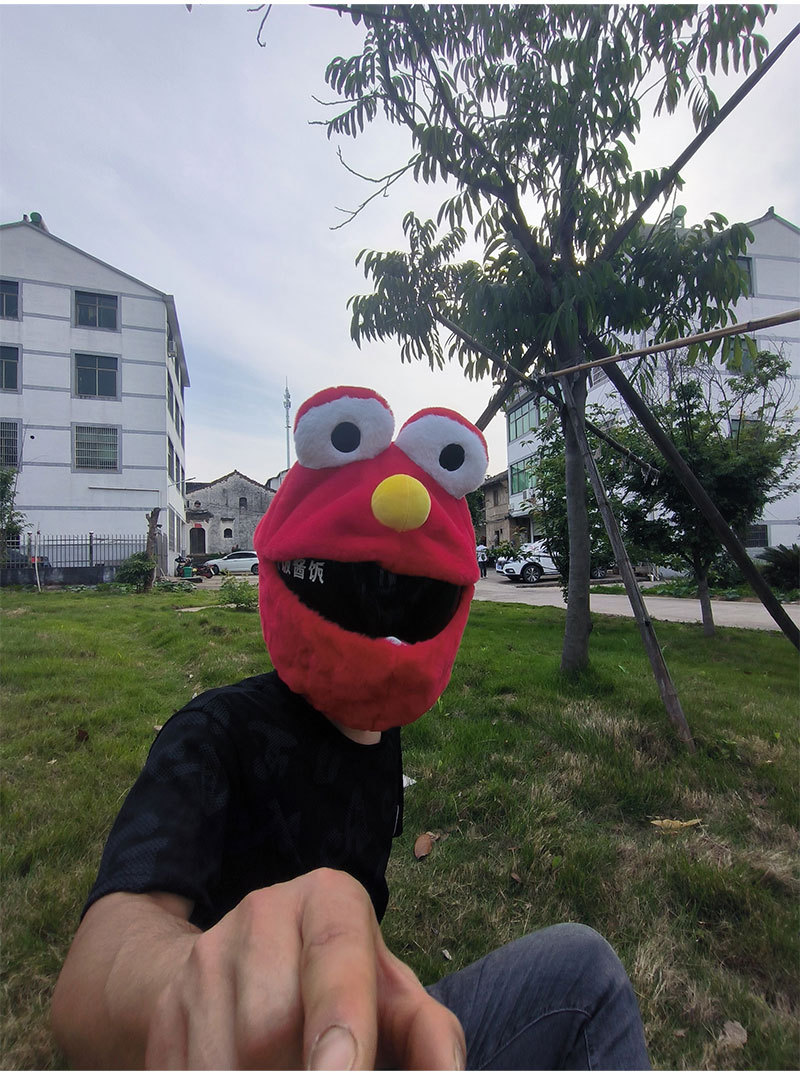 Helmet cap protective cover, big-eyed monster motorcycle, motorcycle, personalized cartoon plush head cover, frog riding, mask removal for warmth pic 20