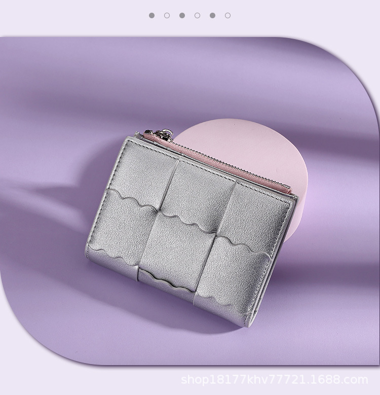 2024新款原创饼干编织短款钱包多卡位小巧精致简约证件包零钱包女详情6