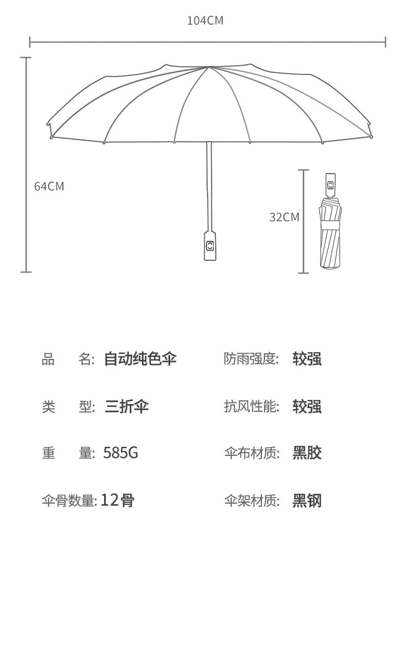 12骨全自动雨伞男大号女晴雨两用遮阳防紫外线印制广告批发太阳伞详情63