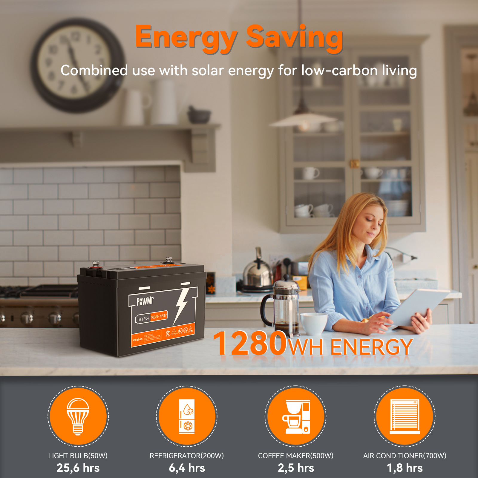 PowMr12.8 V100AH / 150/200/300 ah lithium iron phosphate battery power cross-border lifepo4 batteries pic 11