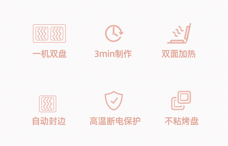 烁宁迷你全自动烤面包机多功能双面加热家用多用途三明治早餐机详情3