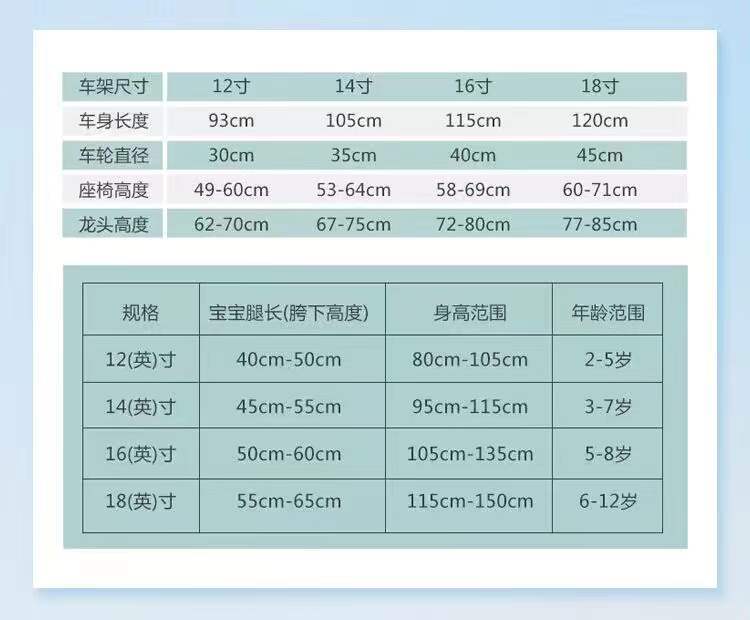 儿童自行车公主款女孩单车12-14-16-18男女宝宝3-7-9岁脚踏车批发详情16