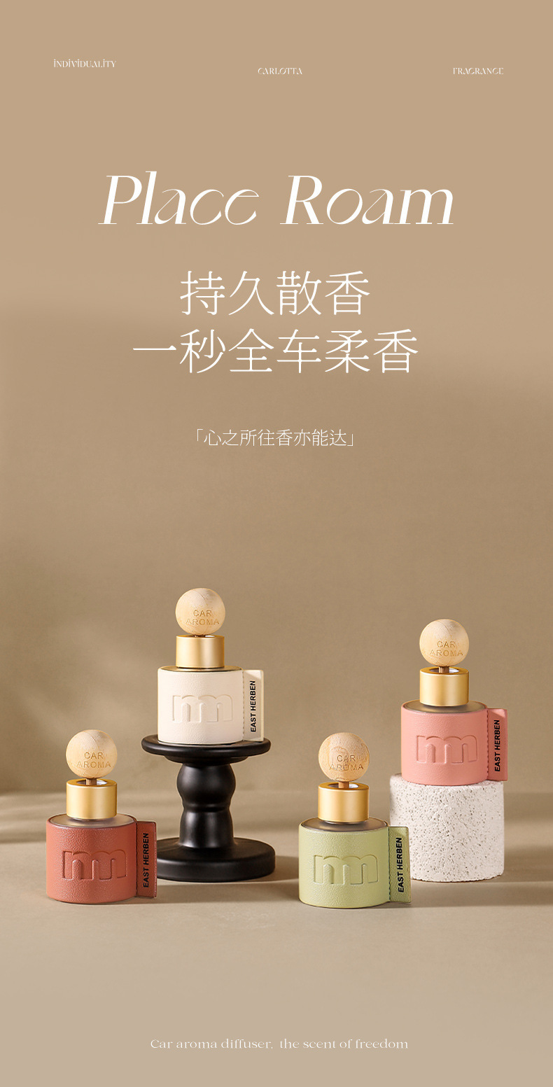 50ml portable car aromatherapy essential oil, car fragrance deodorizing aroma, car interior decoration, souvenir, long-lasting light fragrance pic 1