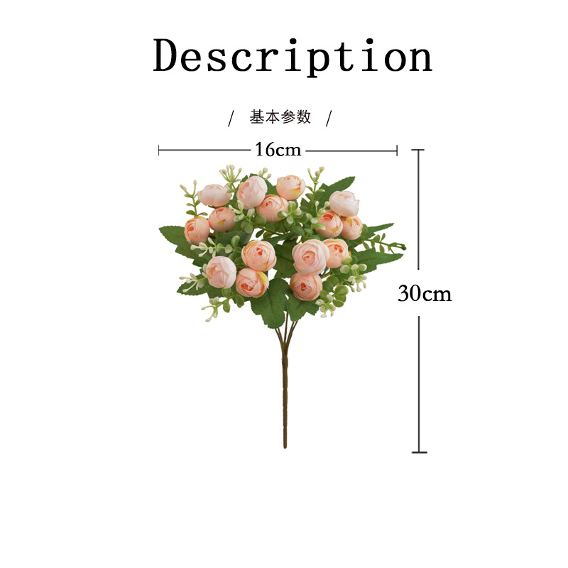 仿真花茶苞牡丹玫瑰多款绢花装饰家居婚庆花艺园配材配景摄影道具详情9