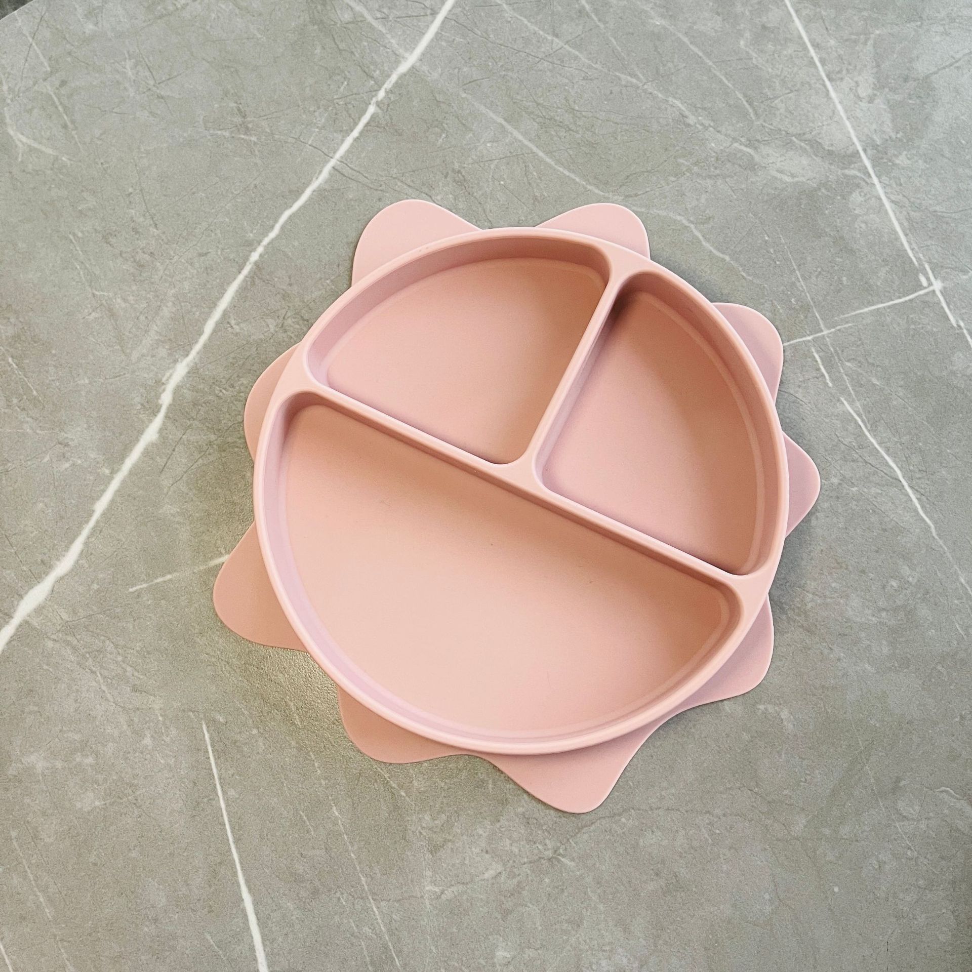 食品级防滑幼儿喂食套装硅胶餐盘不含BPA分体硅胶婴儿太阳餐盘详情9