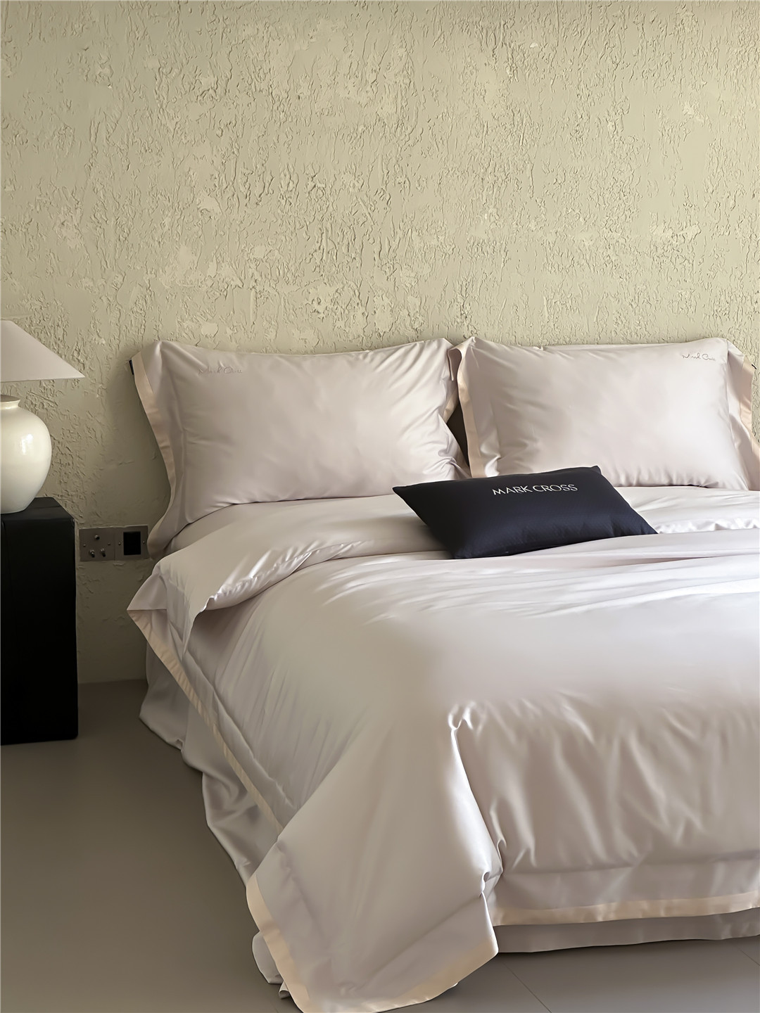 Minimalist style 100-count ultra-fine denier Tencel cotton four-piece set, high-end and silky smooth naked sleeping grade bedding pic 47
