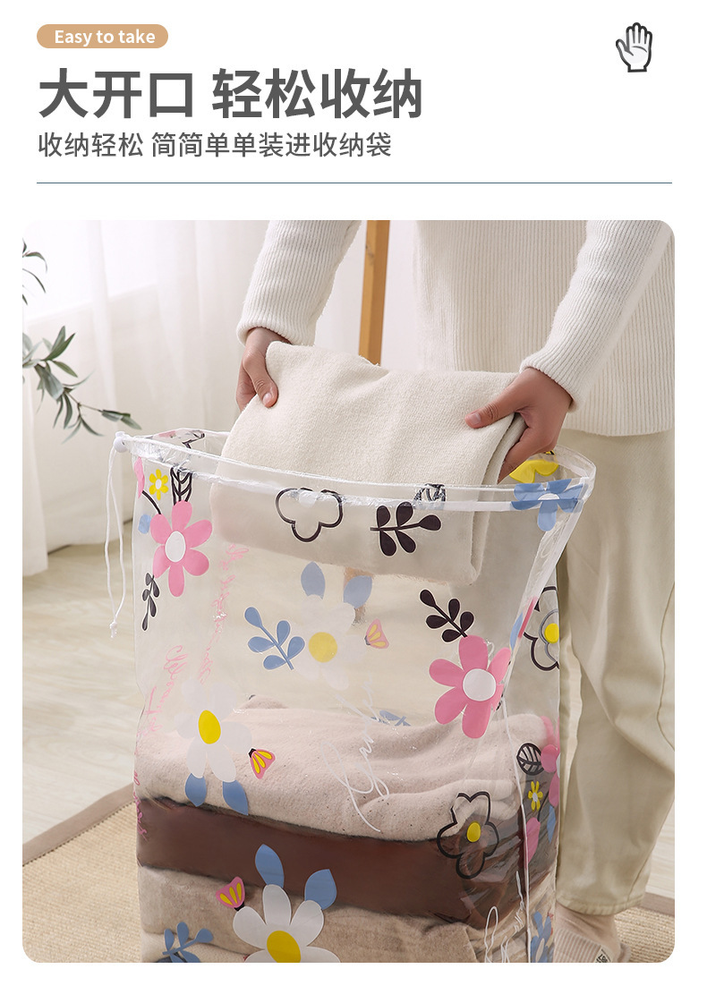 【 Chi Jia 】 High-transparency large-capacity cotton quilt storage bag, simple and beautiful, miscellaneous moving packing bag, moisture-proof and dust-proof pic 4