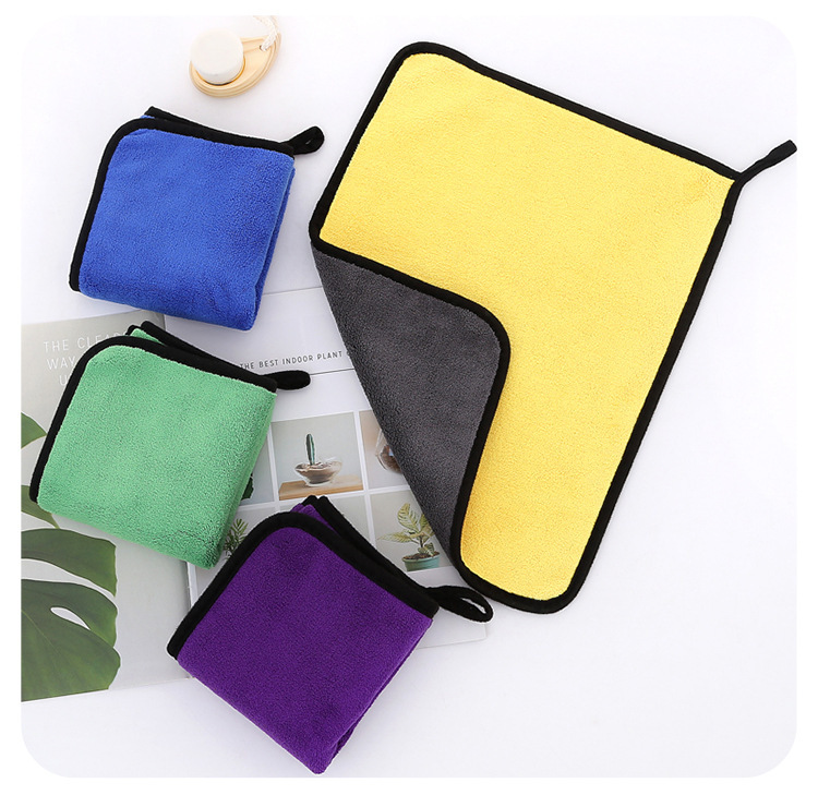 【 Chi Jia 】 500g car wash towel 30*40 double-sided dual-color car cleaning cloth, absorbent thickened car cleaning cloth pic 13