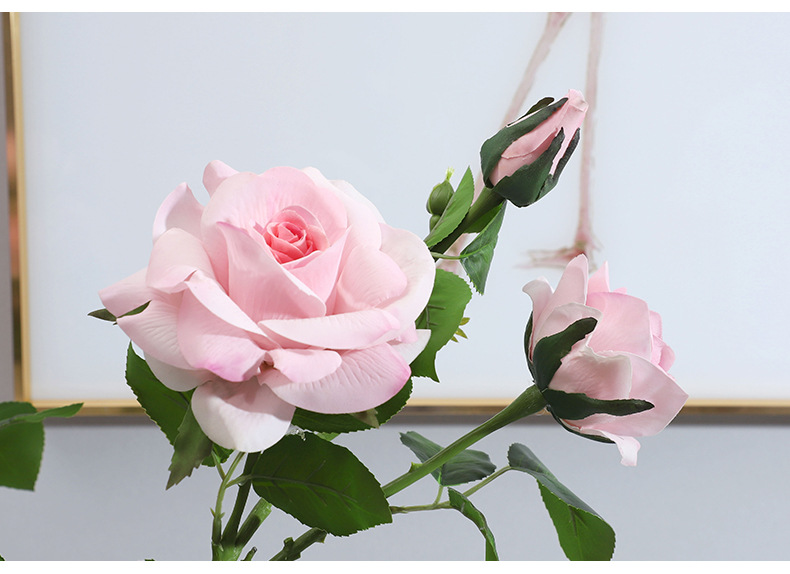 若惜3头手感保湿兰心玫瑰花仿真花家居装饰摄影道具摆件厂家批发详情12