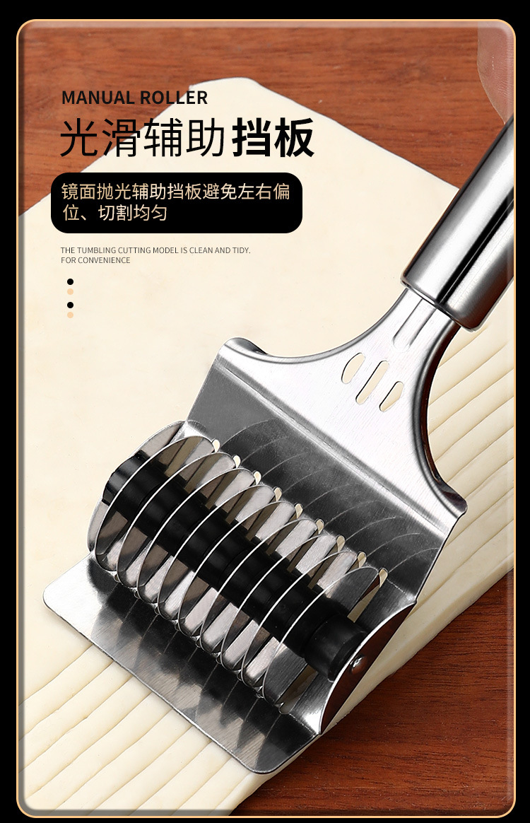 Factory direct sales of household stainless steel manual noodle cutter, flour mixer, kitchen small tool, stainless steel, manual and labor-saving pic 8