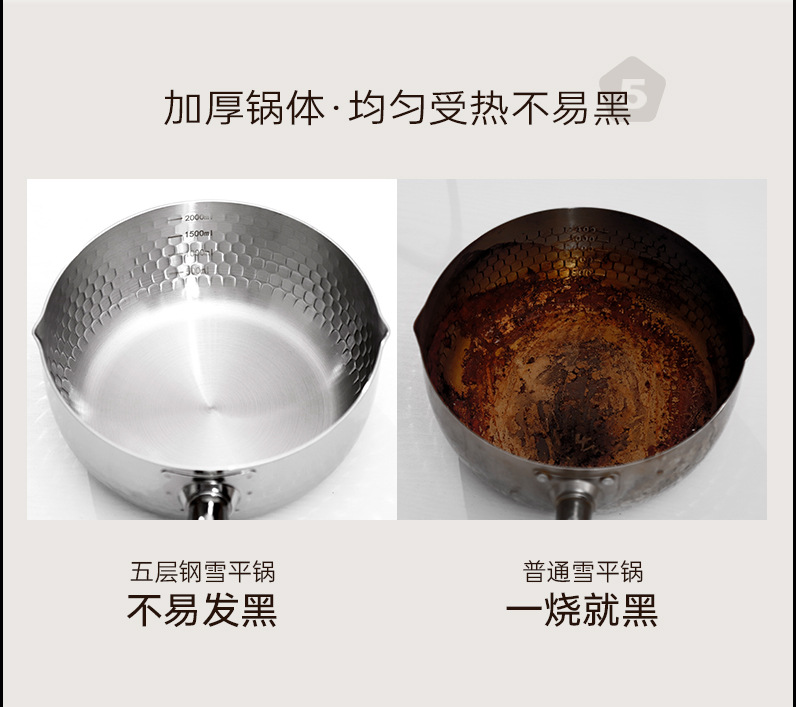 无涂层小奶锅日式雪平锅宝宝专用辅食锅不锈钢婴儿家用泡面汤锅详情6
