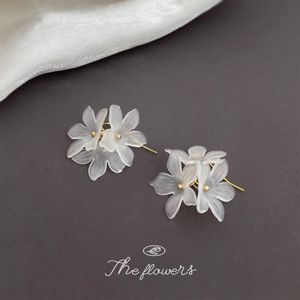 Forest-style fresh and sweet floral acrylic earrings, elegant and feminine new earrings factory accessories supply pic 8