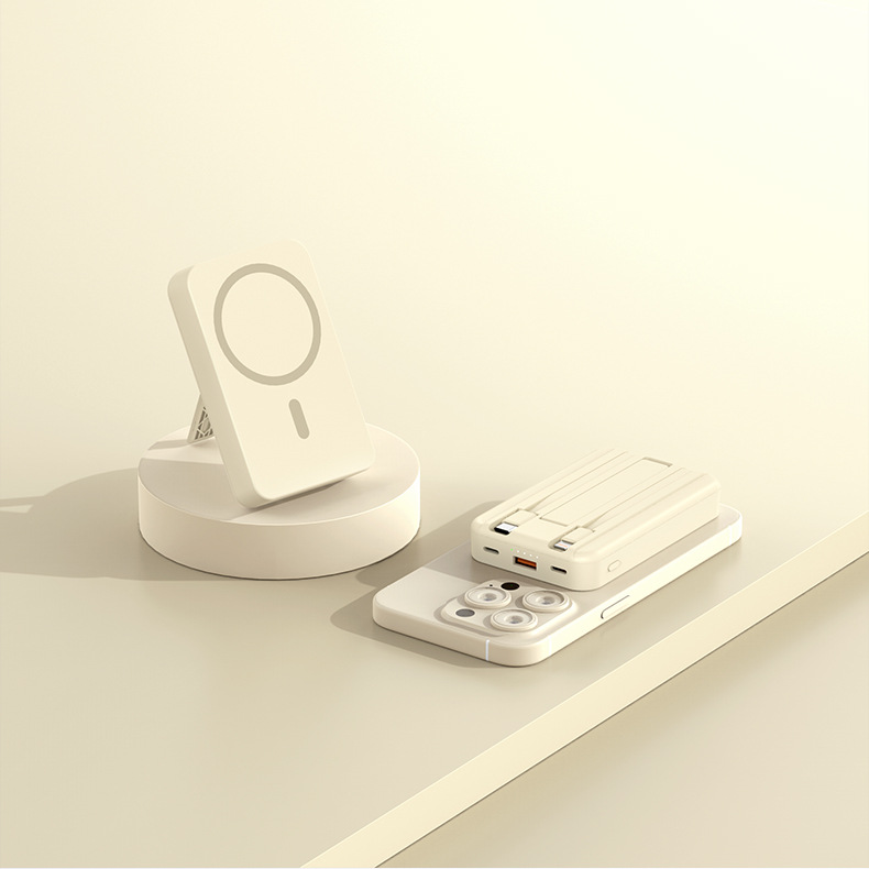 Cross-border best-selling magnetic power bank with built-in wireless charging cable magsafe mini shared fast charging mobile power bank pic 23