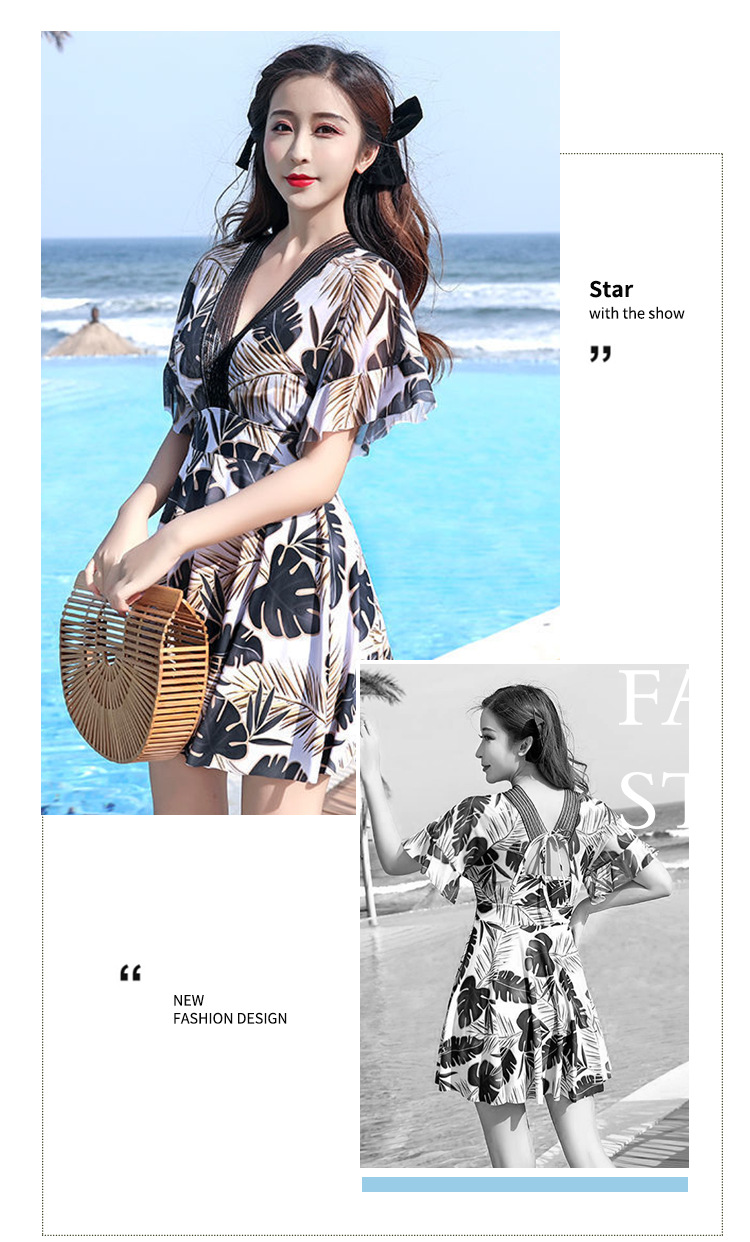 连体泳衣女士大码加肥保守180斤遮肉显瘦中老年妈妈温泉度假泳装-1012350详情13