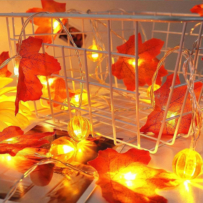 Cross-border led maple leaf color lights, flashing lights, string lights, starry sky, holiday Christmas room decoration, battery USB star lights pic 28