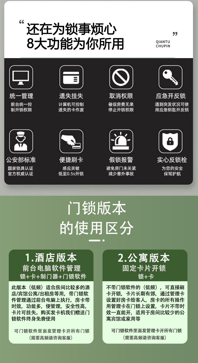 Hotel door lock, hotel magnetic card induction lock, apartment smart electronic ic card lock, homestay rental house card swiping lock manufacturer pic 4