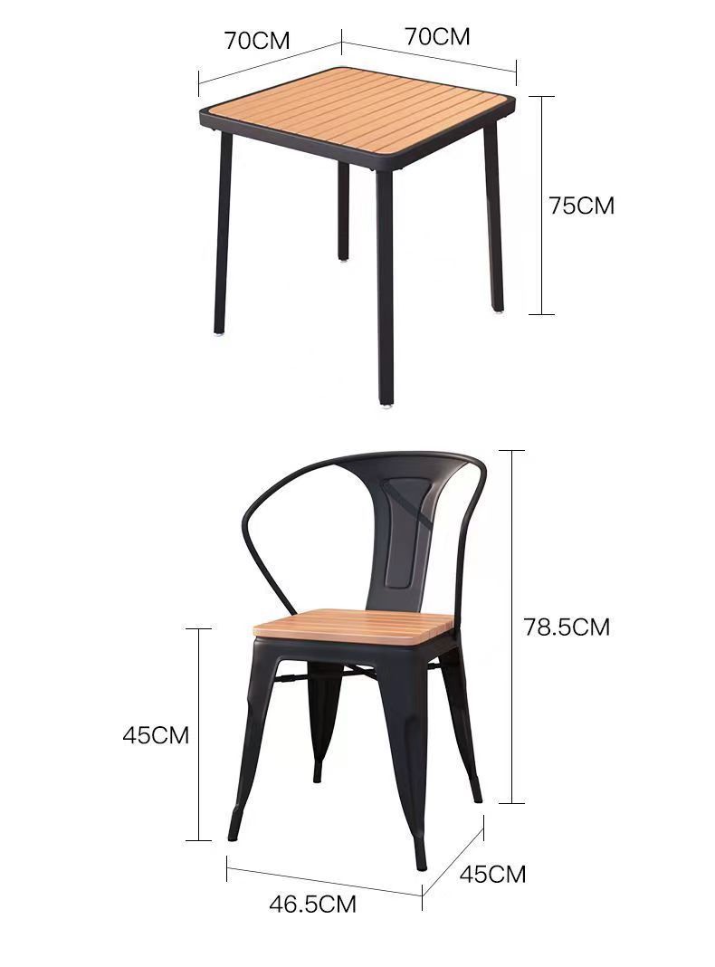 露天商用咖啡厅烧烤店户外餐桌餐椅组合防水防晒庭院小餐桌椅子详情16