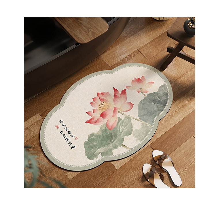 Modern and simple diatom mud floor MATS are anti-slip, wear-resistant, dirt-resistant and easy to maintain. Bathroom floor MATS and household water-absorbing and quick-drying floor MATS pic 19