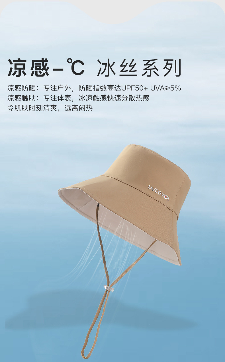 UVCOVER防晒春夏渔夫帽女显脸小盆帽夏天防紫外线遮阳太阳帽子潮详情7