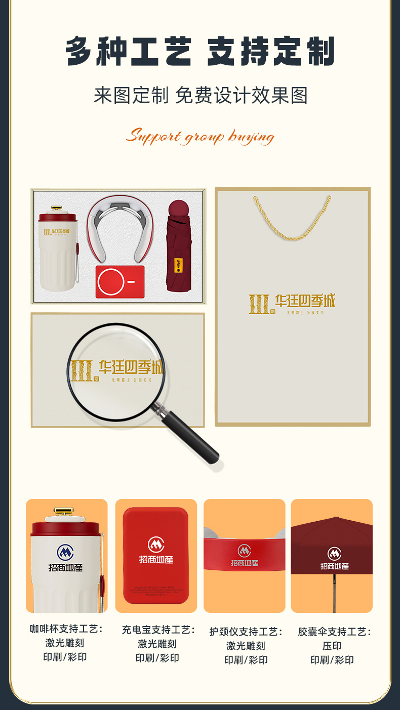 【 Wow 】 Business gift box set, opening anniversary celebration souvenir, LOGO, company event, customer gift pic 6