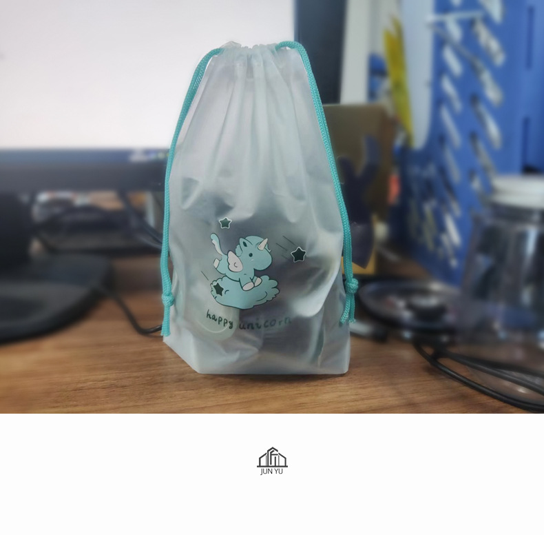 Unicorn frosted drawstring bag, towel and sock plastic packaging bag, PE thickened drawstring bag, underwear packaging drawstring bag pic 18
