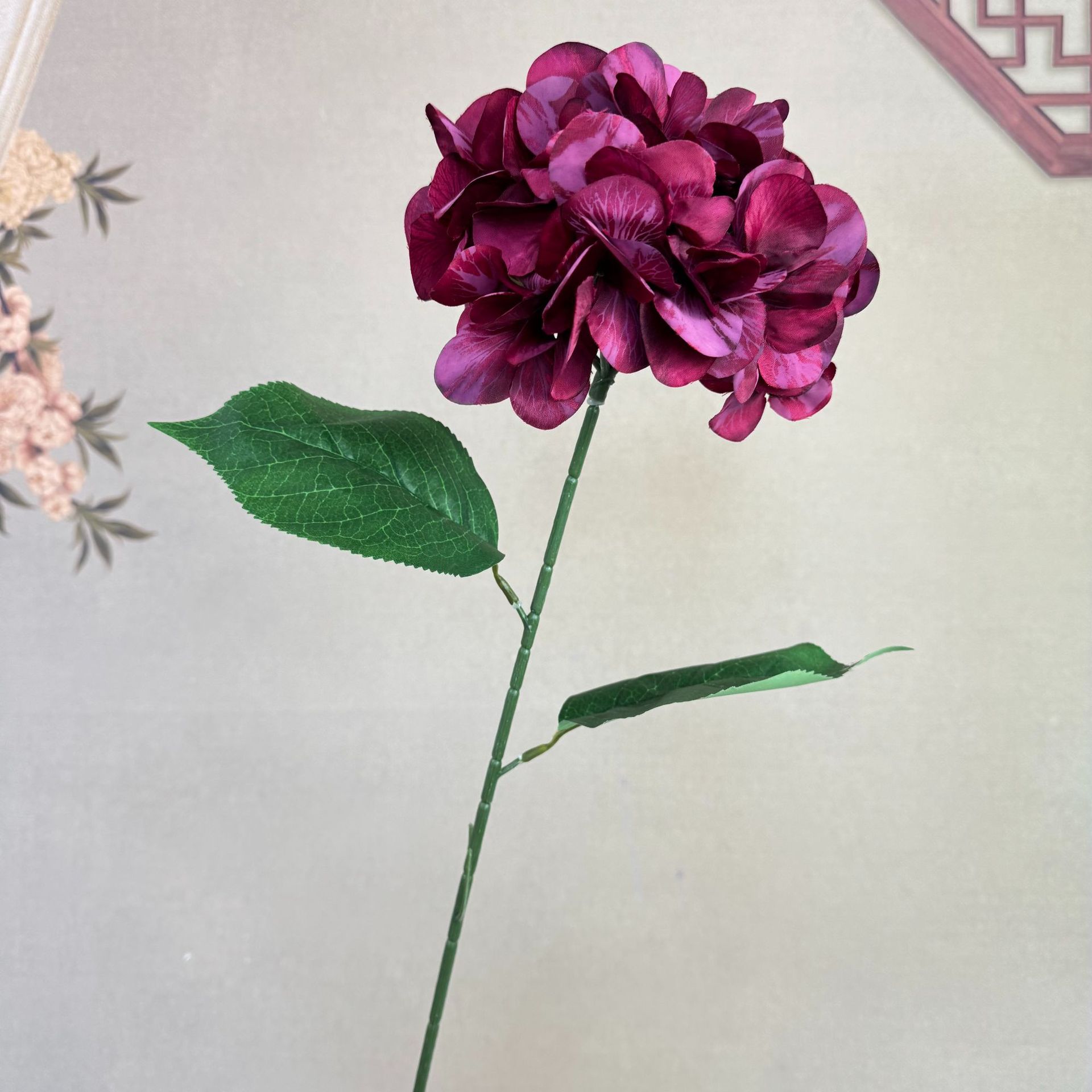 大单只丝印布绣球婚庆仿真花艺家居装饰假花绣球花仿真花束批发详情7