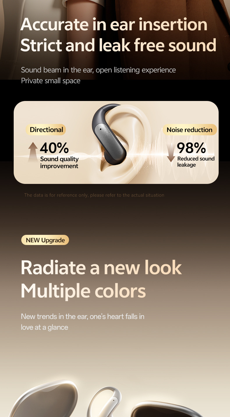 New product M129 Private mold OWS digital display non-in-ear Bluetooth headphones noise-cancelling wireless ear-hook smart headphones factory pic 11