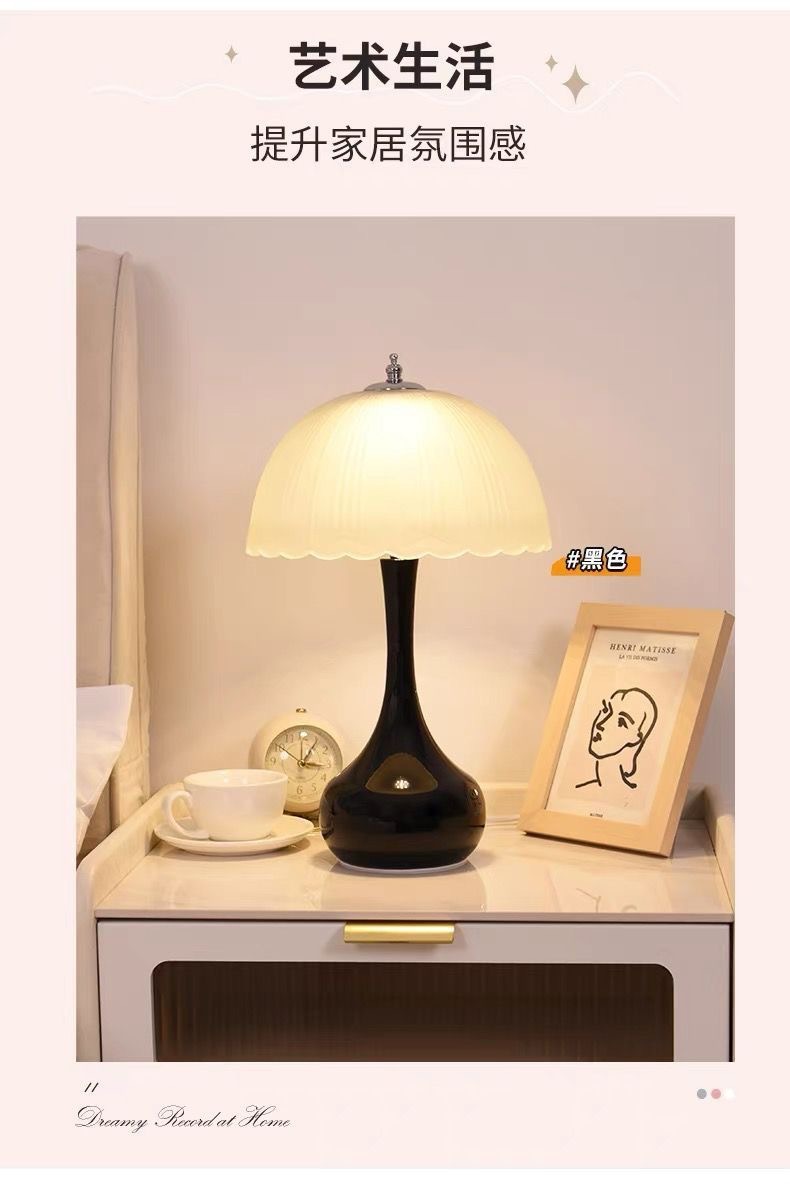 American retro table lamp, bedroom bedside lamp, light luxury and high-end feel, 2024 new wedding night light, French touch lamp pic 7