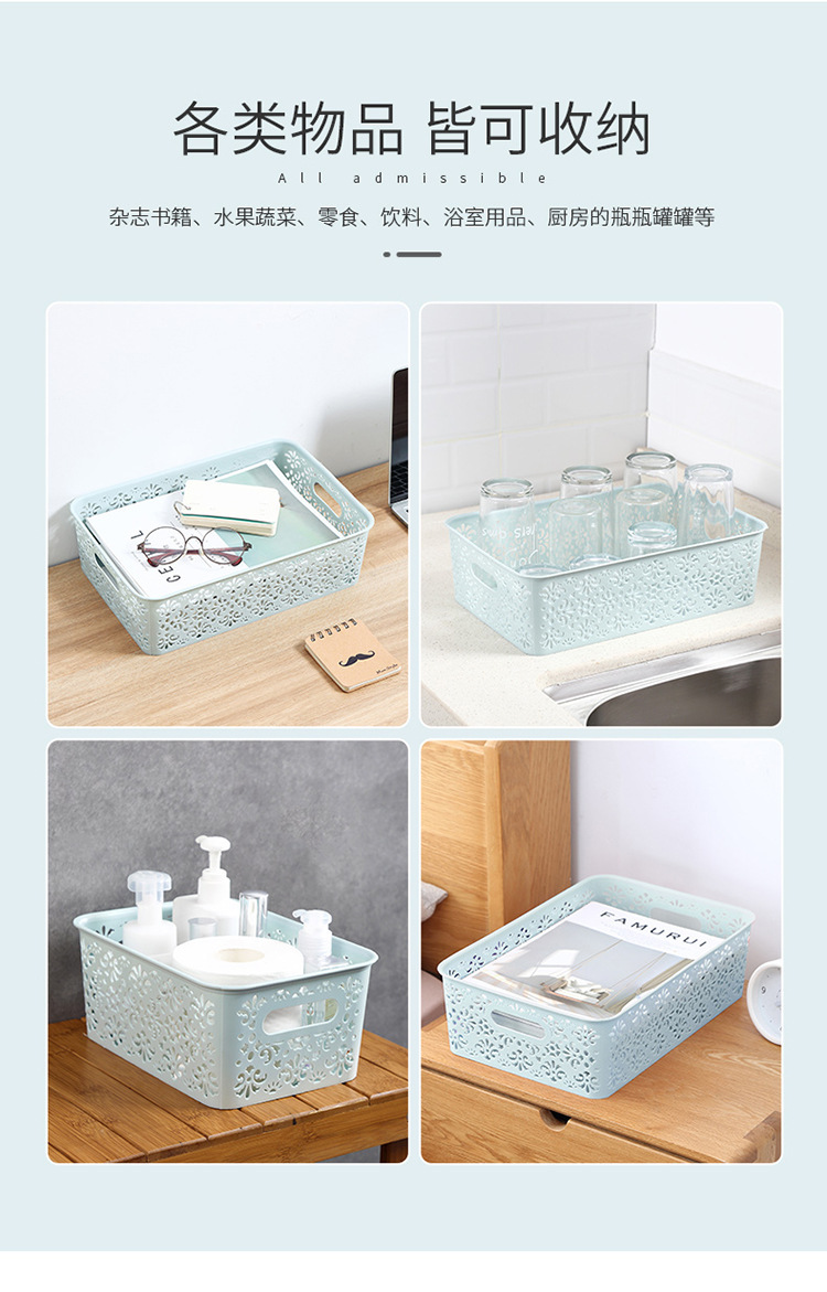 Desktop storage box, plastic cosmetics, hollowed-out drawer, office desk storage rack, desktop skin care product storage box pic 11