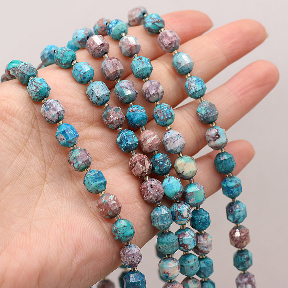 Wholesale of natural rose quartz rough stone cut surface bucket beads, crystal agate, diy jewelry accessories, semi-finished products, handcrafted beads pic 29