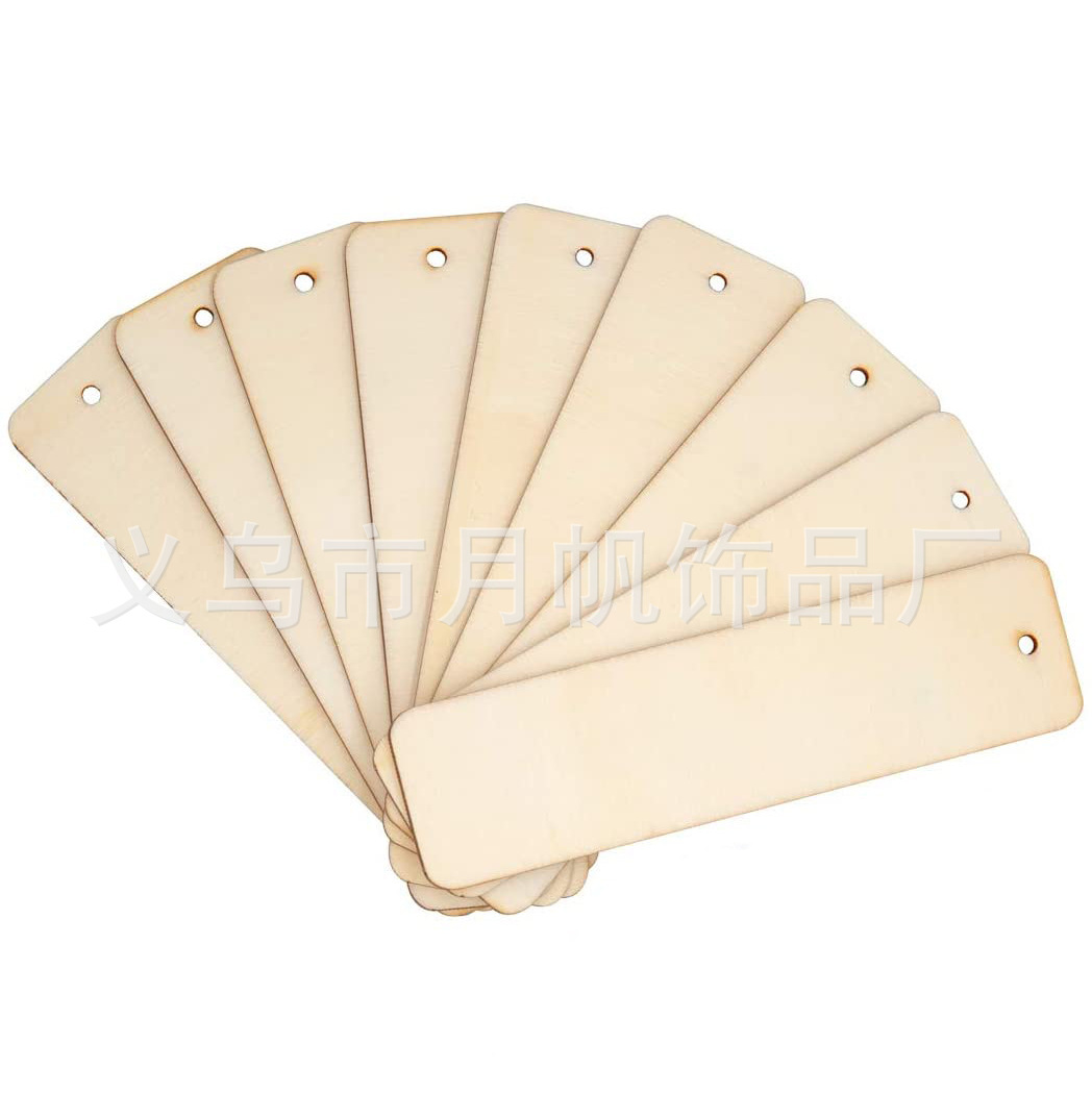 亚马逊热销木质空白创意书签木制木牌书签挂牌可涂鸦diy木牌木片详情6