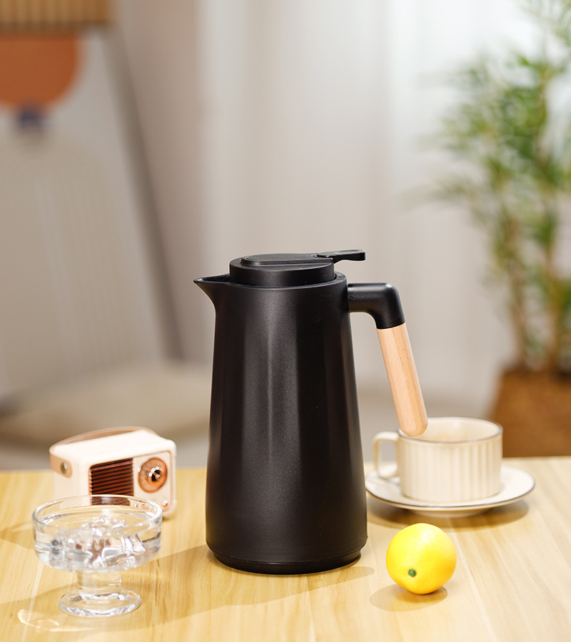 New cross-border wooden handle large-capacity thermos, household coffee pot, thermos, water bottle, hot water kettle, dormitory thermos, fashionable and portable thermos pic 15