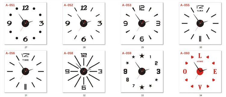 Creative Nordic living room acrylic three-dimensional decorative clock, bedroom diy silent wall clock, home wall-mounted clock pic 32