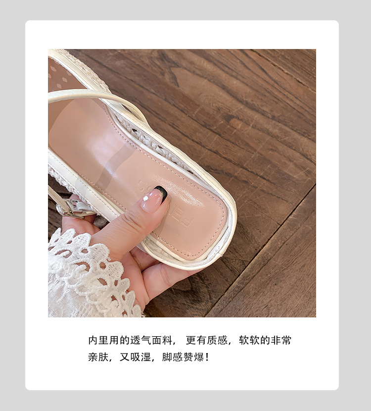 2025夏季新款镂空包头半拖鞋女夏季外穿休闲编织凉拖鞋沙滩女鞋详情13