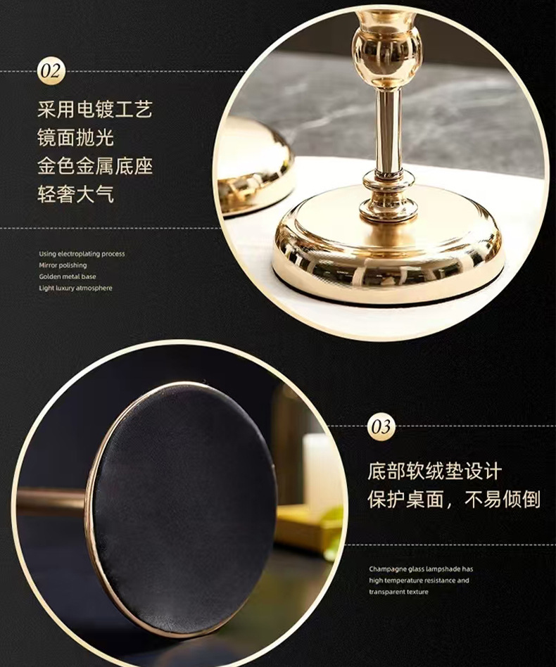 European-style ironwork glass candlesticks, light luxury Chinese and Western dining tables, wedding model room, home candlelight dinner, high appearance level ornaments pic 7