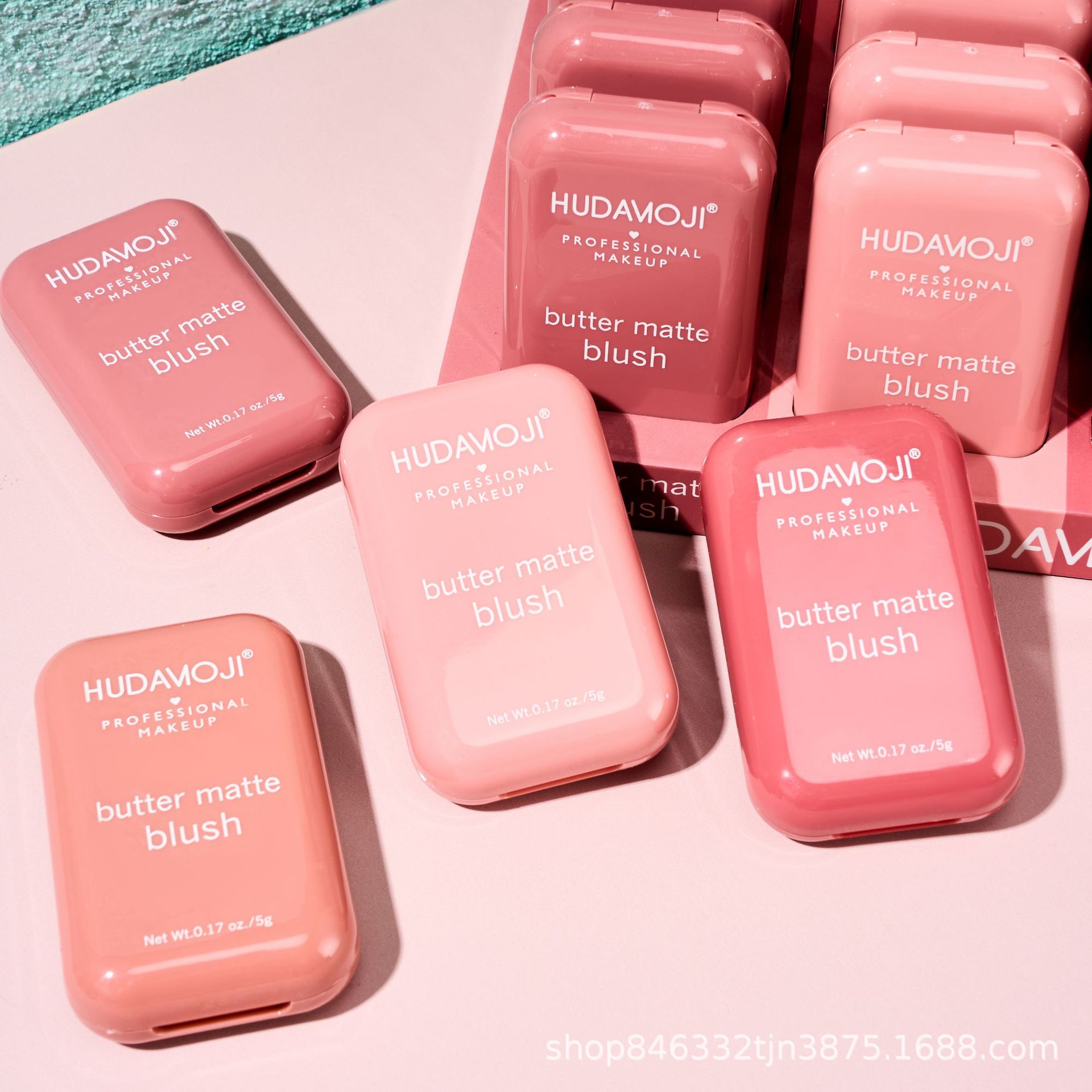 HUDAMOJI Butter matte Blush brightens Natural, light and long-lasting Swelling Blush Makeup wholesale pic 7