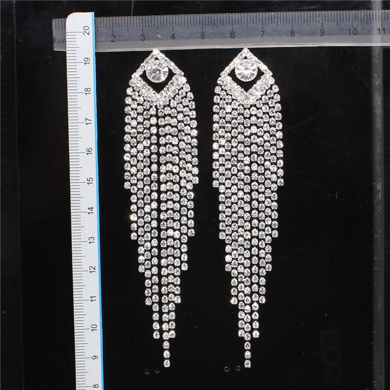 爪链流苏链装饰耳环长款耳针钻链耳饰品女孩首饰铜爪烧焊厂家直销详情9