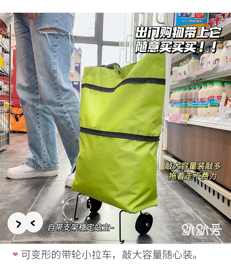 便携购物车带轮子可折叠轻便快递家用拿取袋网红买菜包小拉车拖车详情6