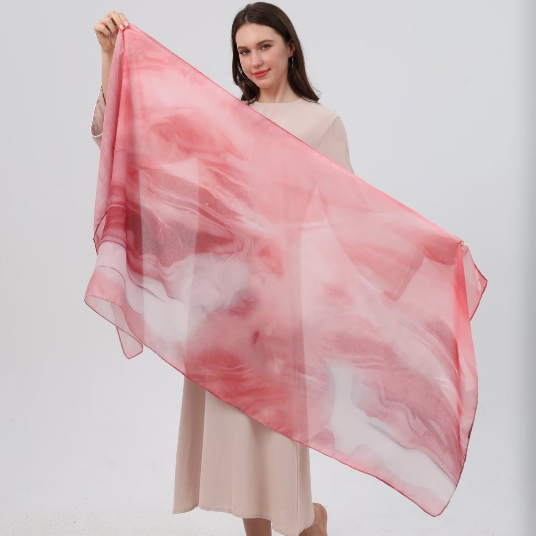 Hot-selling watercolor tie-dyed cotton scarf, Arabian modal cotton, Turkish Middle East headscarf, Internet celebrity style pic 5
