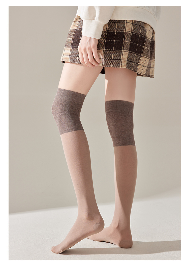 秋冬季空调袜子保暖护膝袜小腿袜女长筒加长过膝袜防勾丝袜套高详情3