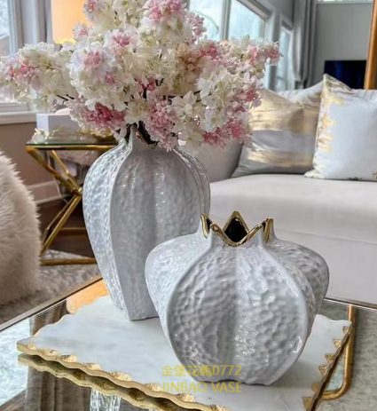 Nordic creative ceramic vases, rotating aesthetic ornaments, high-end living room entrance hall tabletop, dining table, dried flower decorations pic 38