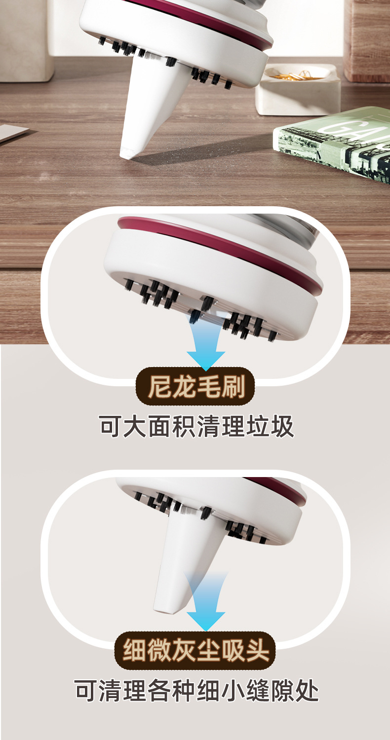 Wholesale of best-selling mini desktop multi-functional vacuum cleaners with USB charging, portable cleaning gifts for office, study and home use pic 5