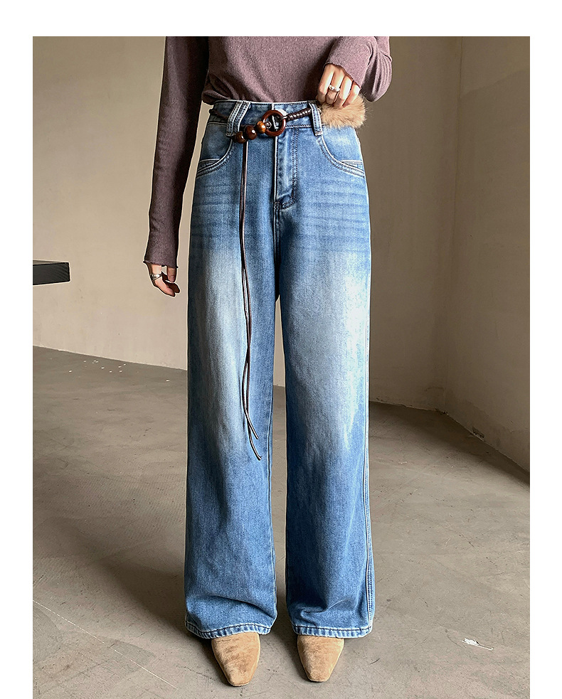 【 Denim Simple】 Ge Ming Korean Commuter straight-leg jeans for Women 2025 Autumn New Style Long Pants N732C pic 26