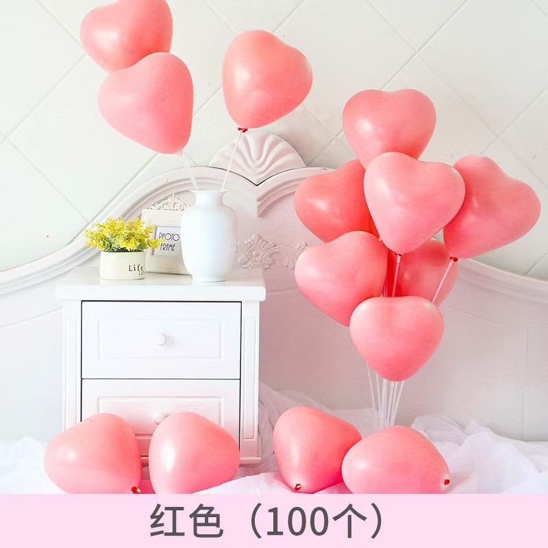 Macaron heart-shaped balloons for the Qixi Festival confession, wedding decoration, birthday party, cute girl atmosphere, and non-toxic pic 9